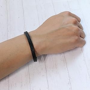 Amazon | H.N.Z イタリアンレザー ブレスレット バングル 牛革